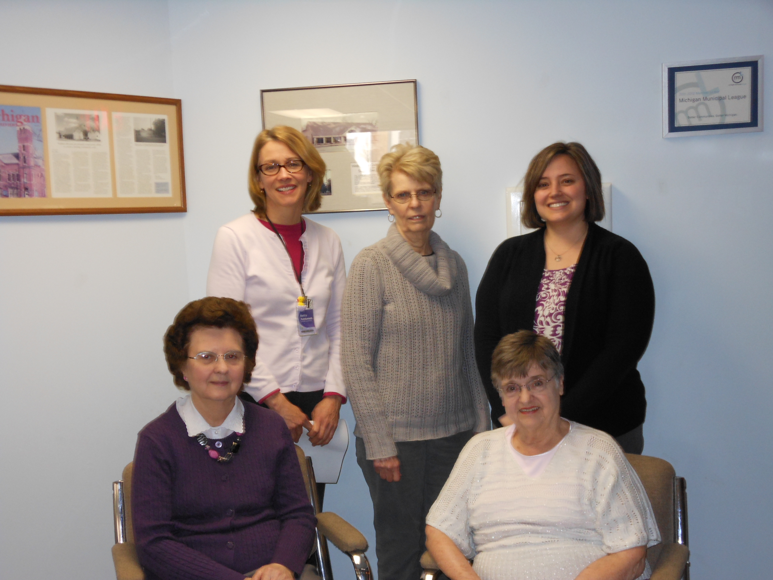 Nancy Webb, Marge Lawson, Betty Juntunen, Sally Brodie, Rachel Piner